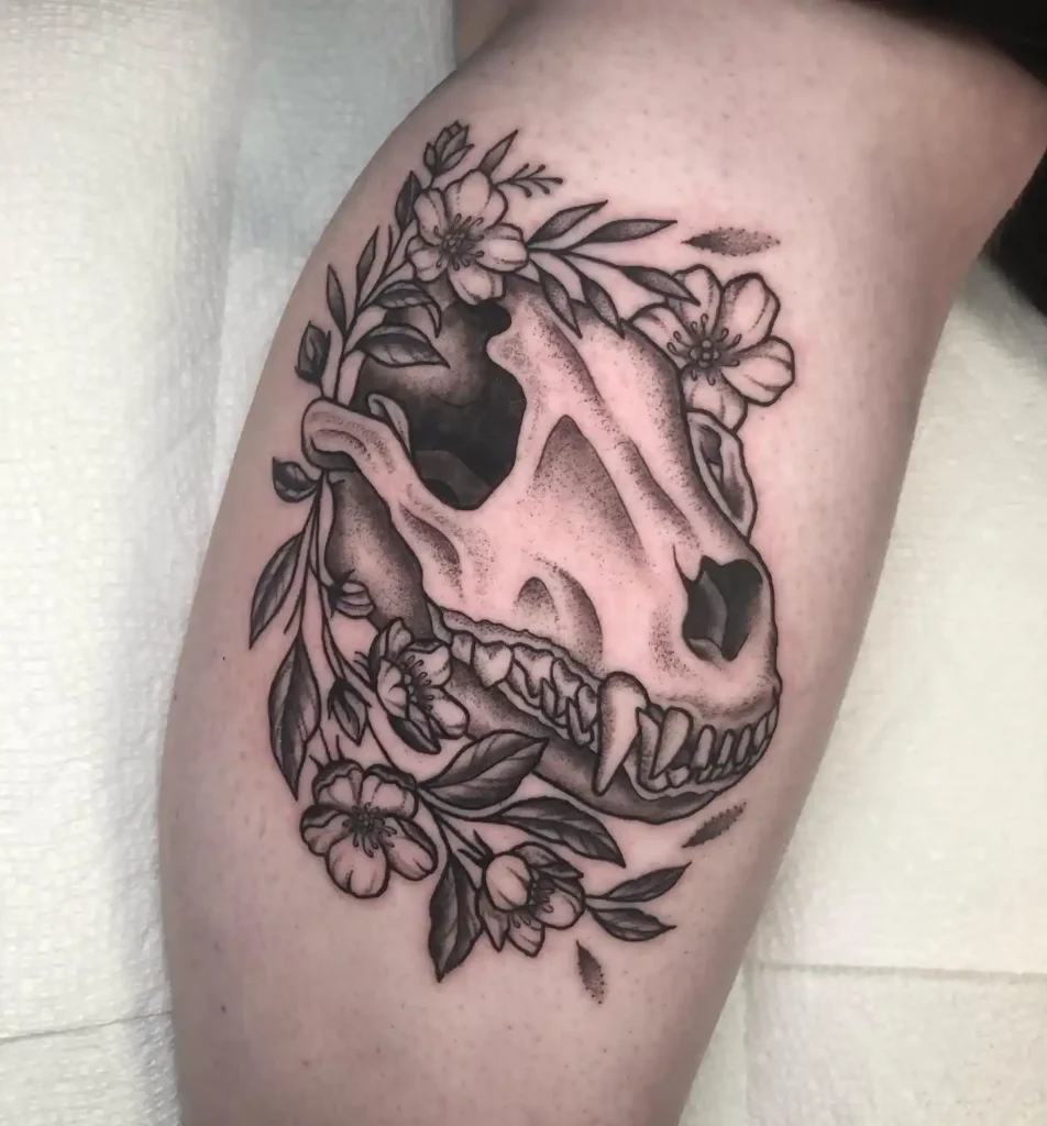 dog skull tattoo 1