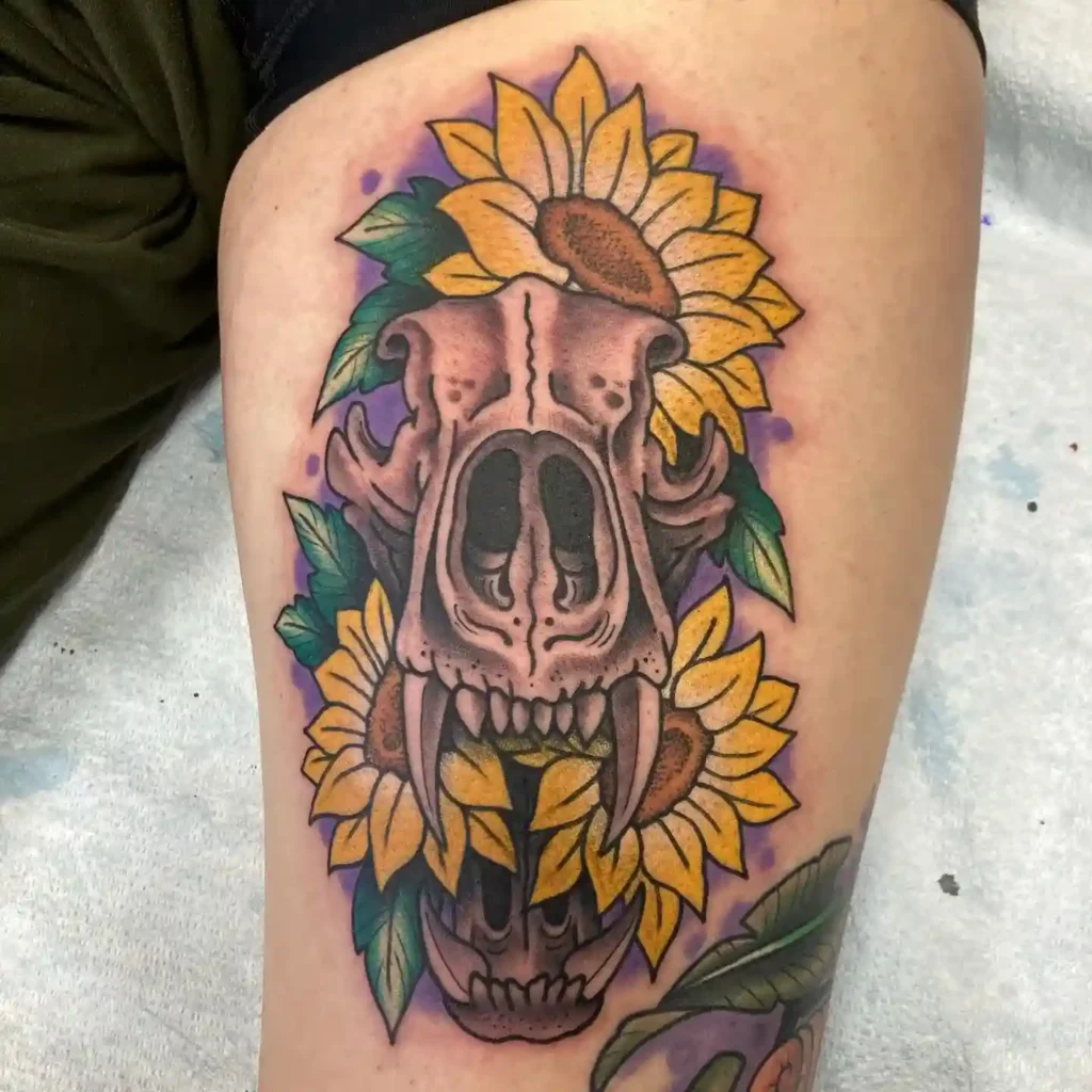 dog skull tattoo 14