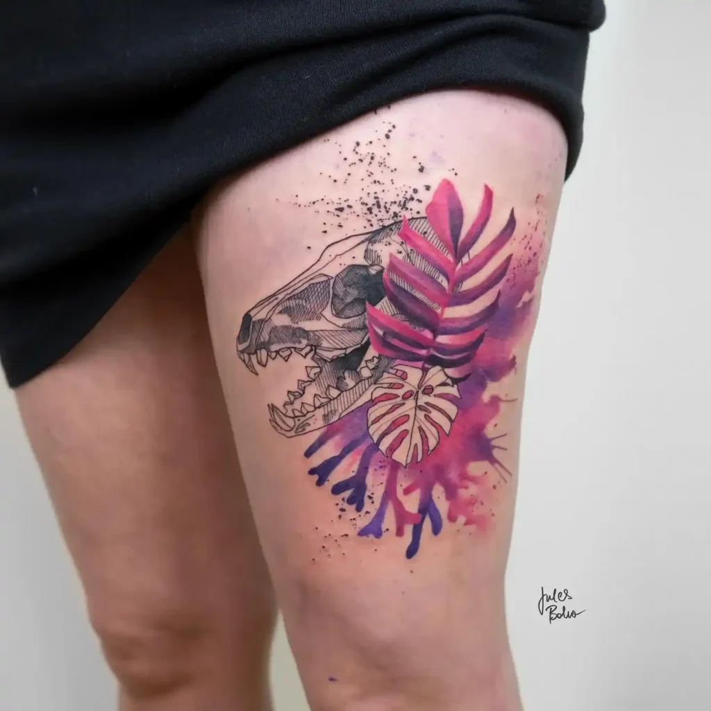 dog skull tattoo 4