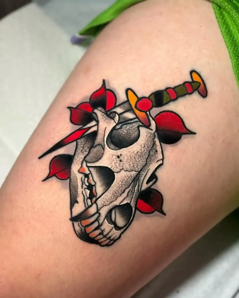 dog skull tattoo 7