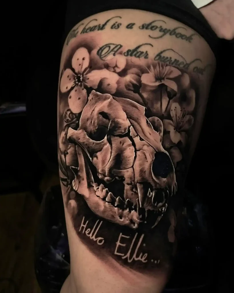 dog skull tattoo 8