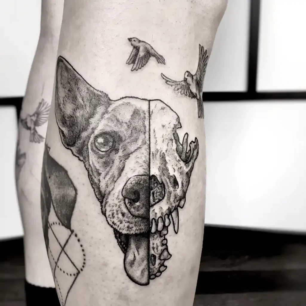 dog skull tattoo 9